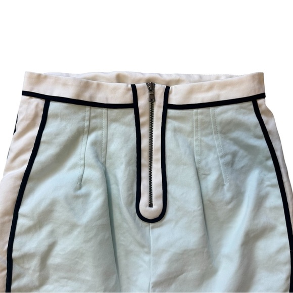 Club Monaco Light Blue Pencil Skirt with White and Black Trim and Zipper Detail - Picture 4 of 7